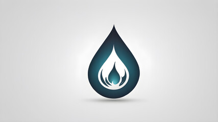 Logo, water drop with a fire flame inside Generative AI