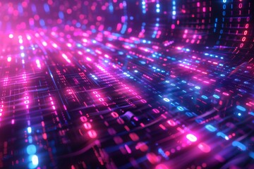 Digital Binary Technology Background created with Generative AI