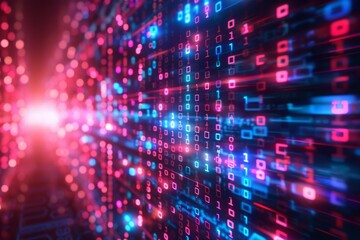 Digital Binary Technology Background created with Generative AI
