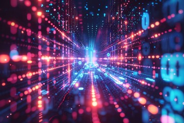 Digital Binary Technology Background created with Generative AI