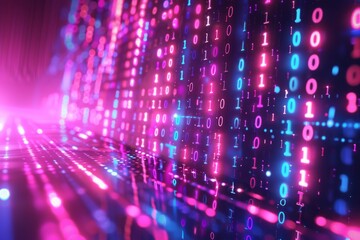 Digital Binary Technology Background created with Generative AI