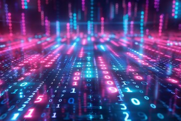 Digital Binary Technology Background created with Generative AI