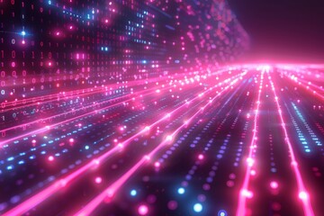 Digital Binary Technology Background created with Generative AI