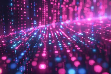 Digital Binary Technology Background created with Generative AI