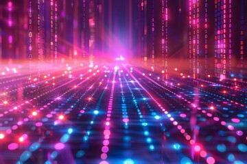 Digital Binary Technology Background created with Generative AI