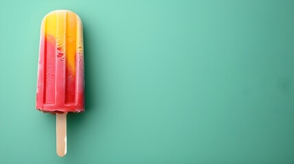 Ice Cream Stick on Green Background with Carnival Atmosphere