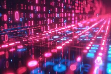 Digital Binary Technology Background created with Generative AI