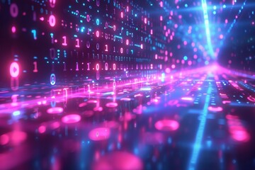 Digital Binary Technology Background created with Generative AI