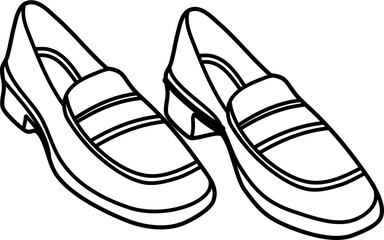 Wall Mural - moccasin loafers vector outline illustration