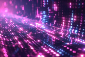 Digital Binary Technology Background created with Generative AI