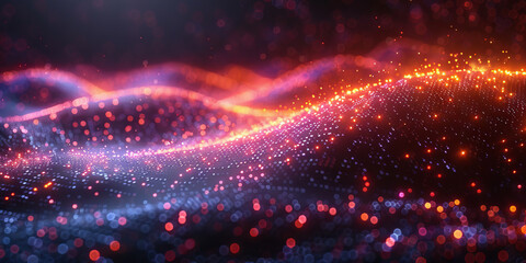 Digital background for tech, AI, neural networks, data, audio, graphics