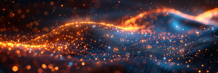 Digital background for tech, AI, neural networks, data, audio, graphics