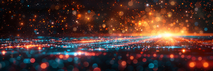 Digital background for tech, AI, neural networks, data, audio, graphics