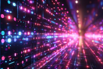 Digital Binary Technology Background created with Generative AI