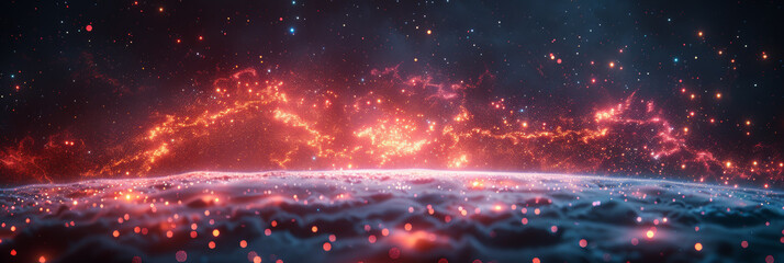 Digital background for tech, AI, neural networks, data, audio, graphics