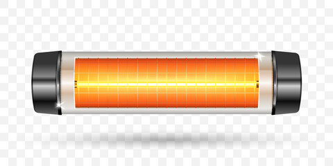 Modern electric infrared heater. Vector Illustration.