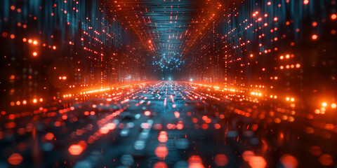 Digital background for tech, AI, neural networks, data, audio, graphics