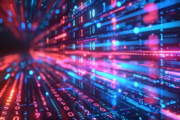 Digital Binary Technology Background created with Generative AI