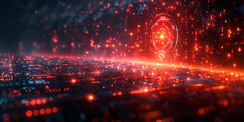 Digital background for tech, AI, neural networks, data, audio, graphics