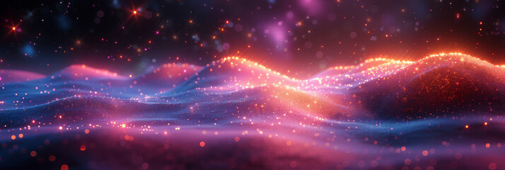 Digital background for tech, AI, neural networks, data, audio, graphics