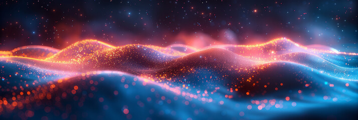 Digital background for tech, AI, neural networks, data, audio, graphics