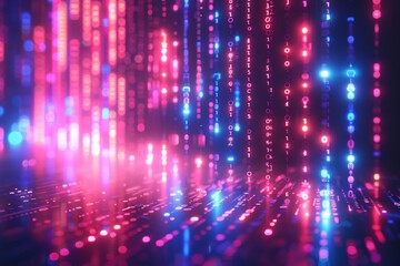 Digital Binary Technology Background created with Generative AI