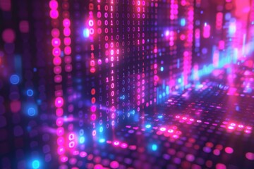 Digital Binary Technology Background created with Generative AI