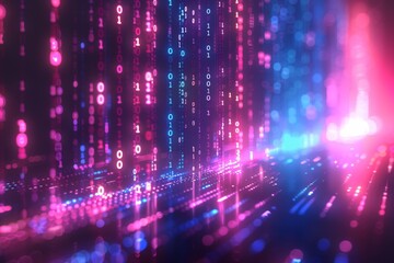 Digital Binary Technology Background created with Generative AI