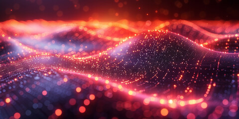Digital background for tech, AI, neural networks, data, audio, graphics