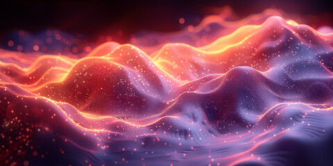 Digital background for tech, AI, neural networks, data, audio, graphics