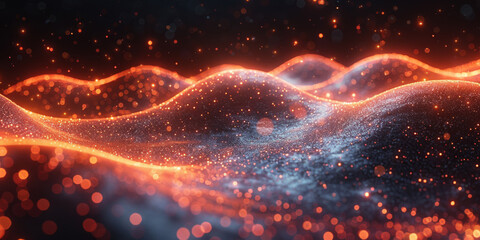 Digital background for tech, AI, neural networks, data, audio, graphics