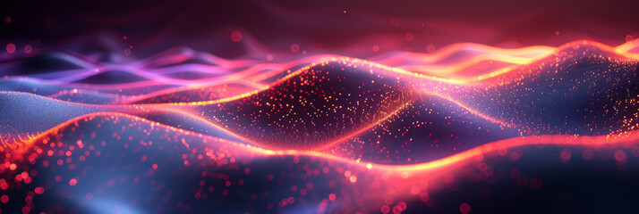 Digital background for tech, AI, neural networks, data, audio, graphics