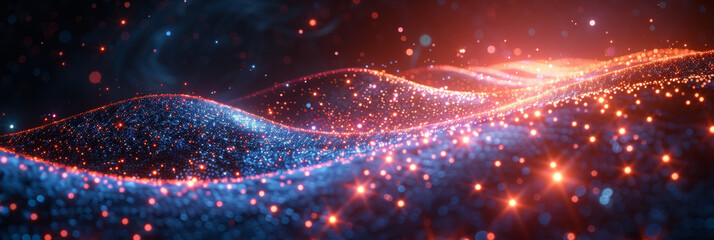 Digital background for tech, AI, neural networks, data, audio, graphics