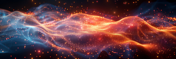 Digital background for tech, AI, neural networks, data, audio, graphics