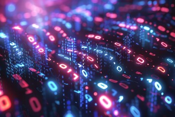Digital Binary Technology Background created with Generative AI