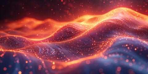Digital background for tech, AI, neural networks, data, audio, graphics