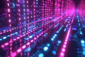 Digital Binary Technology Background created with Generative AI