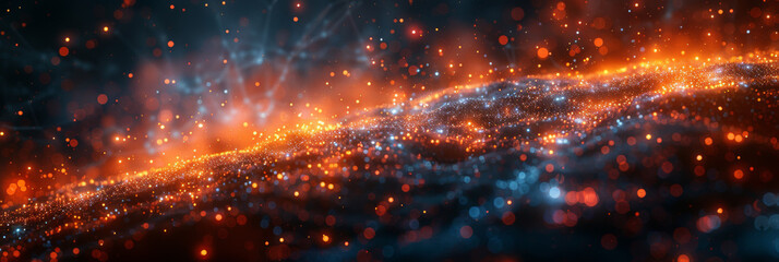 Digital background for tech, AI, neural networks, data, audio, graphics