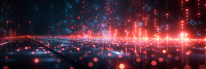 Digital background for tech, AI, neural networks, data, audio, graphics