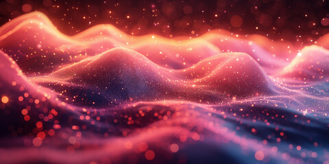 Digital background for tech, AI, neural networks, data, audio, graphics