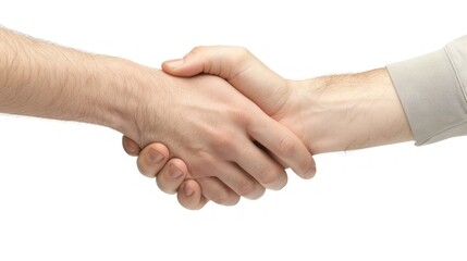 High definition close-up of two business women shaking hands in agreement. on a white background