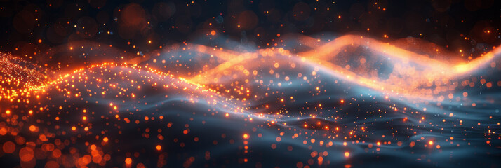 Digital background for tech, AI, neural networks, data, audio, graphics