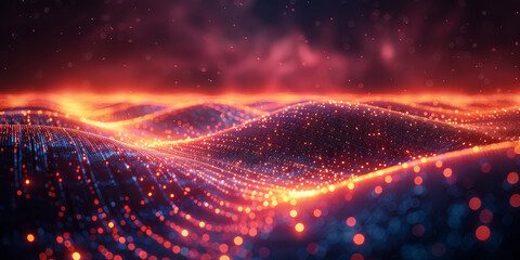 Digital background for tech, AI, neural networks, data, audio, graphics