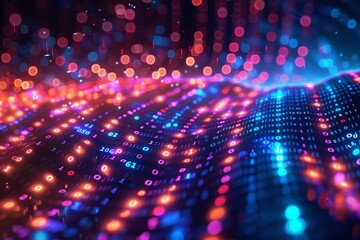 Digital Binary Technology Background created with Generative AI