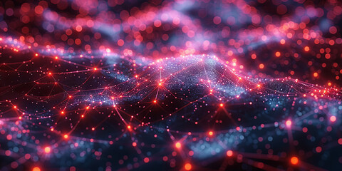 Digital background for tech, AI, neural networks, data, audio, graphics