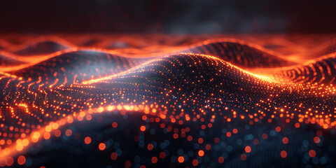 Digital background for tech, AI, neural networks, data, audio, graphics