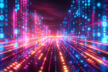 Digital Binary Technology Background created with Generative AI