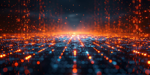 Digital background for tech, AI, neural networks, data, audio, graphics