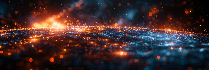 Digital background for tech, AI, neural networks, data, audio, graphics