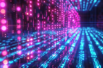 Digital Binary Technology Background created with Generative AI